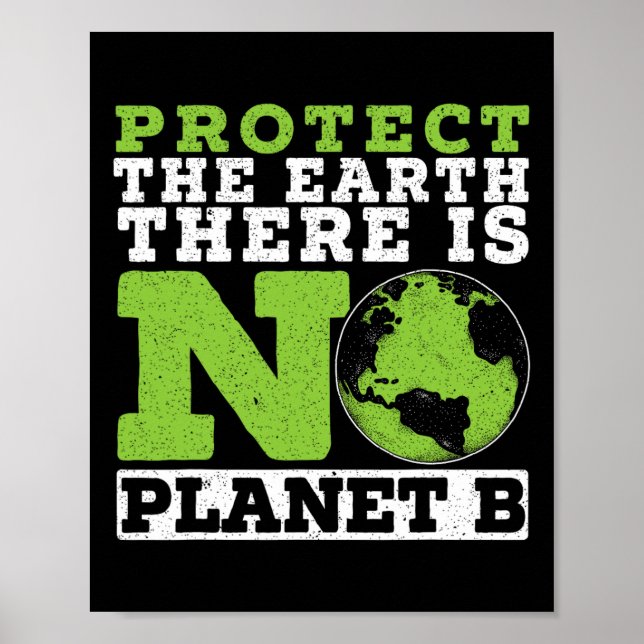 Poster Proteger A Terra Não Há Ambiente Do Planeta B (Frente)