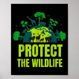 Poster Proteger a vida selvagem natureza _ dia da terra s
