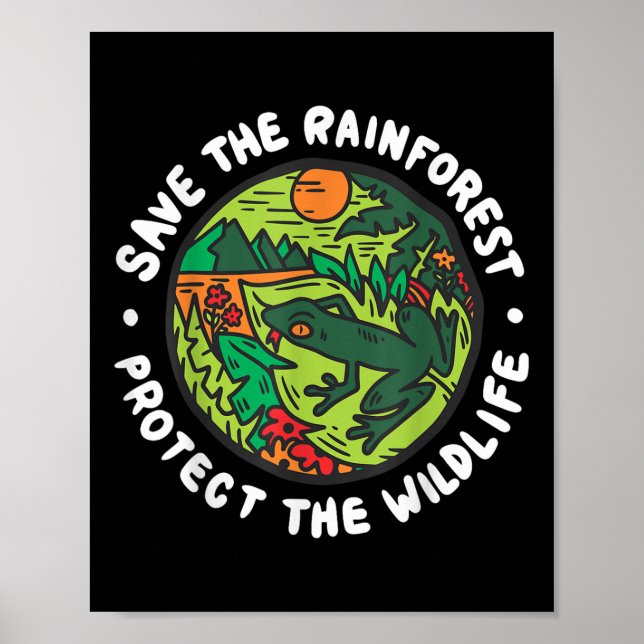 Poster Proteger A Vida Selvagem Salva O Ambiente Da Flore (Frente)