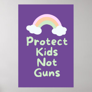 Poster Proteger Crianças Não Armas Arte Palavra
