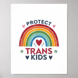 Poster Proteger Crianças Trans Suportam Juventude Fileira