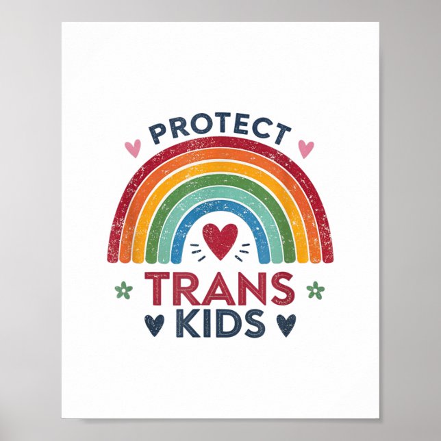 Poster Proteger Crianças Trans Suportam Juventude Fileira (Frente)