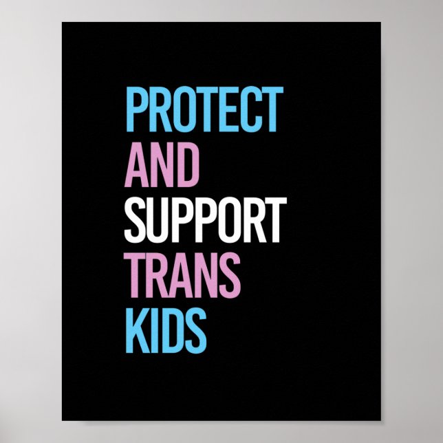 Poster Proteger e Suportar Crianças Trans (Frente)