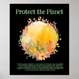 Poster PROTEGER O PLANETA SALVAR A TERRA ARTE Ecológica