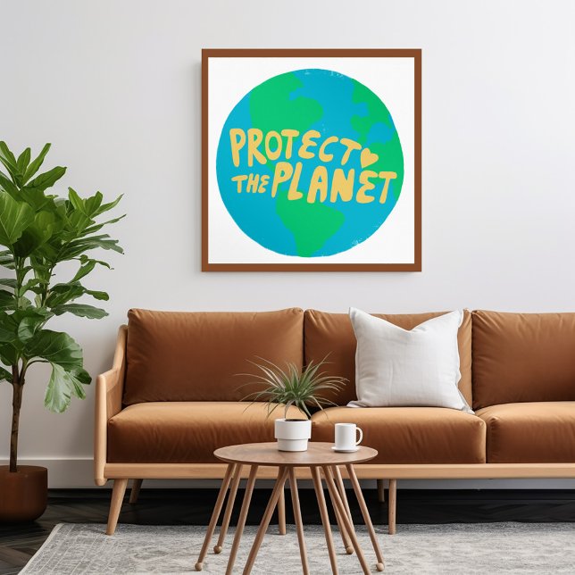 POSTER PROTEGER O PLANETA SALVAR A TERRA ECOLÓGICA (PROTECT THE PLANET SAVE EARTH Eco Green Poster Environmentalist
Wall Art )