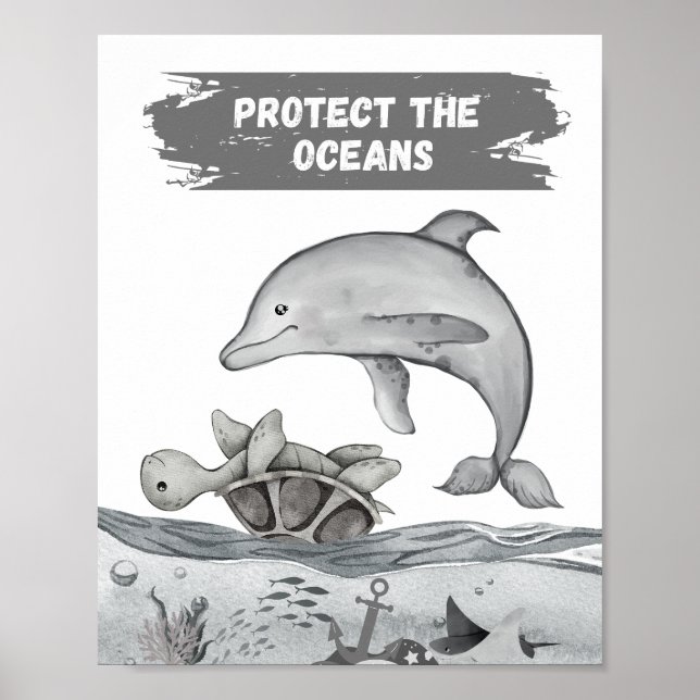 Poster proteger os oceanos (Frente)