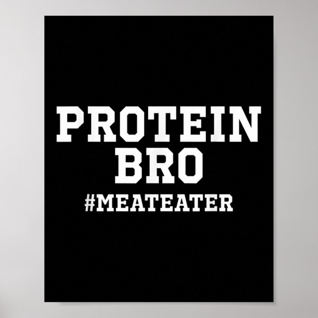 Poster Proteína Engraçada Peso Levantando Carne Comida Ch (Frente)
