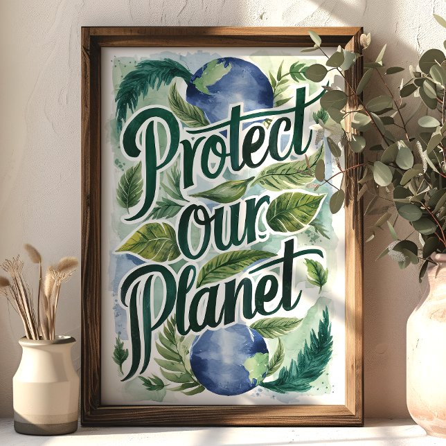 Poster Proteja Nossa Arte de Parede Ambiental do Planeta (Criador carregado)
