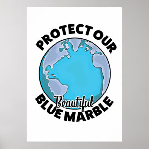 Poster Proteja Nossa bela Bola Azul