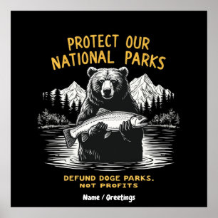 Poster Proteja os nossos parques nacionais de cães de def