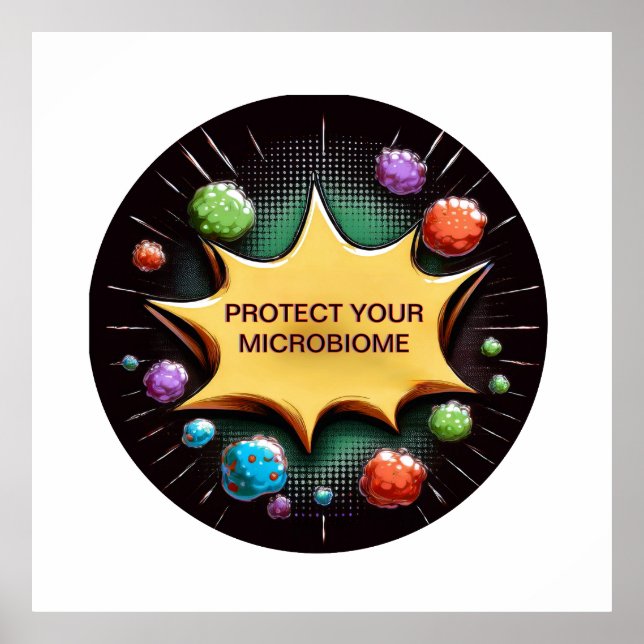 Poster Proteja Os Seus Probióticos Microbiométricos Para  (Frente)