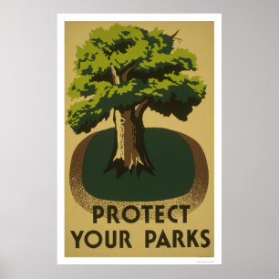 Pôster Proteja seus parques WPA 1938