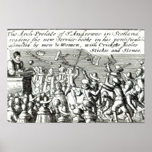 Pôster Protestadores em Edimburgo, 1637