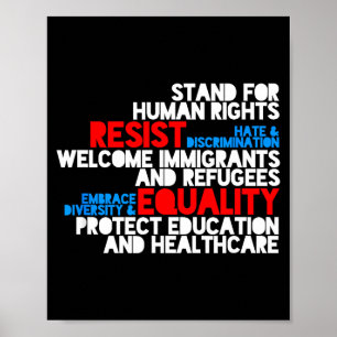 Poster Protesto anti trump direitos humanos resistir Anti