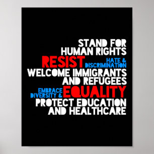Poster Protesto Anti-Trump Resistir aos Direitos Humanos