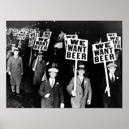 Poster Protesto da Cerveja na Proibição Fotografia Vintag