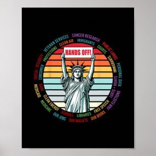 Poster Protesto das Mãos Fora Vintage Anti-Trump