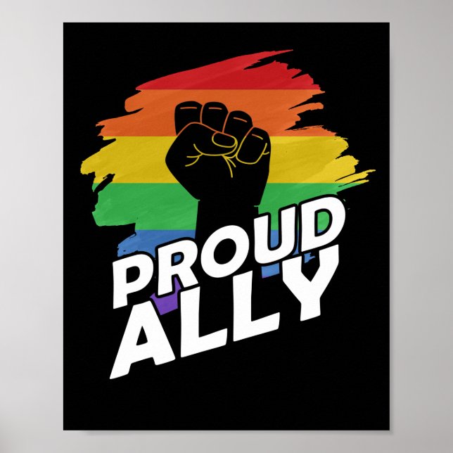 Poster Protesto LGBT Gay Lésbica contra Ally Orgulho gay (Frente)