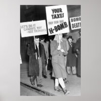 Protesto pacífico contra a guerra fria em 1950