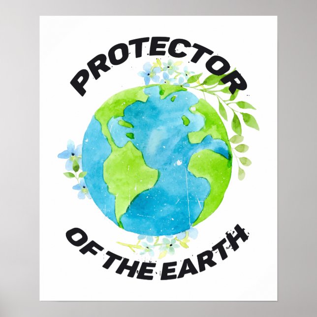 Poster Protetor da Consciência Ambiental da Terra (Frente)