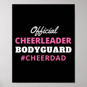 Poster Protetor de Cheerleader Oficial Rosa do Pai Cheer