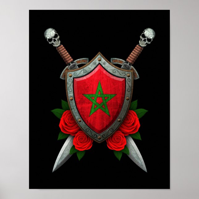 Poster Protetor de Sinalizador e Espadas de Marrocos vest (Frente)