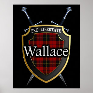 Pôster Protetor & espadas escoceses do Tartan de Wallace