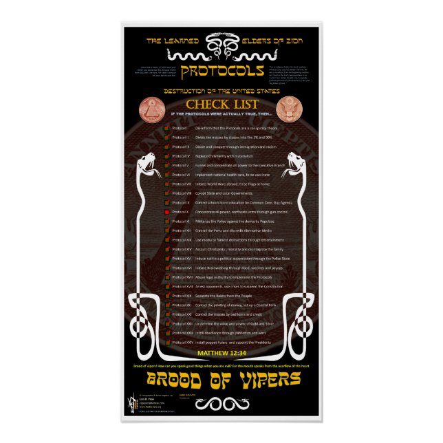 Pôster Protocolos de Zion (Frente)