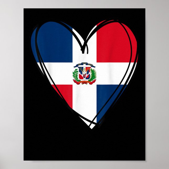 Poster Proud Dominican Boy Girl Aunt Dad Mama Cool Flag H (Frente)