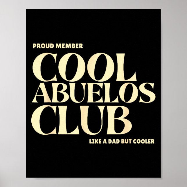 Poster Proud Member Cool Abuelos Club Like A Dad But Cool (Frente)