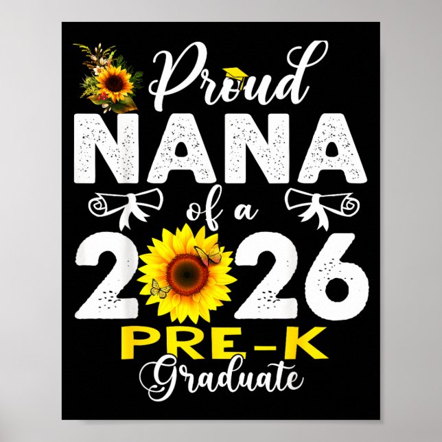 Poster Proud nana of 2026 pre-k graduate mothers day (Frente)