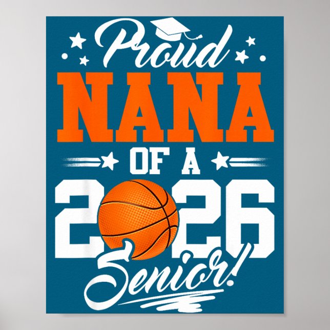 Poster Proud Nana Of A 2026 Senior Graduate Basketball  (Frente)