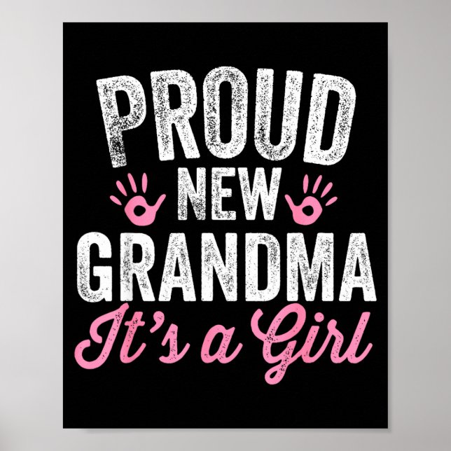 Poster Proud New Grandma It's A Girl Mother Soon To Be Mo (Frente)