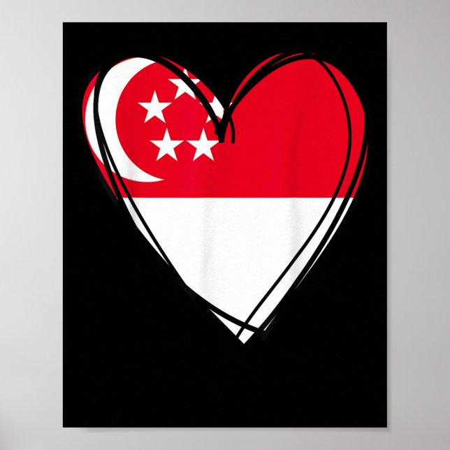 Poster Proud Singarean Boy Girl Aunt Dad Mom Singare Flag (Frente)