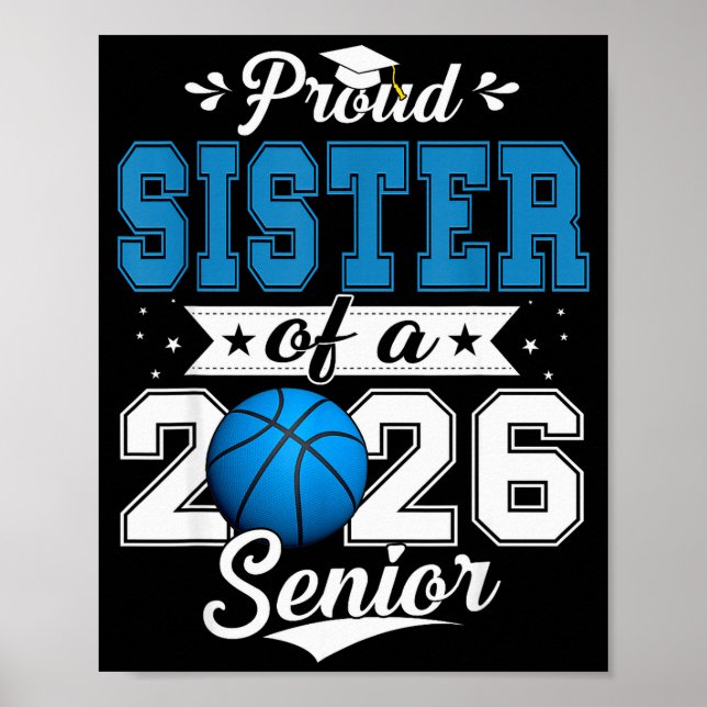 Poster Proud Sister Of A 2026 Senior Basketball Graduatio (Frente)