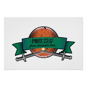 Pôster Prov. 27:17 Ferro Sharpens Iron Grunge Versão