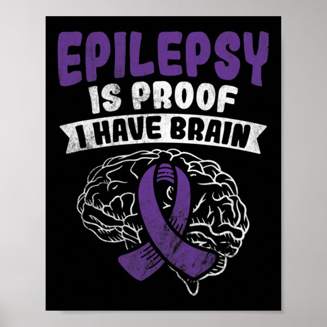 Poster Prova de que tenho consciência de epilepsia cerebr (Frente)