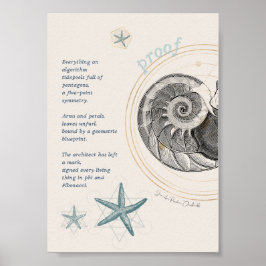 Poster Prova de seashell nautilus fibonacci design