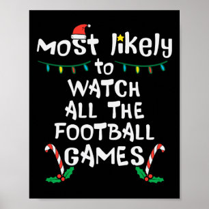 Poster Provavelmente Assistir Futebol Natal Xmas Família