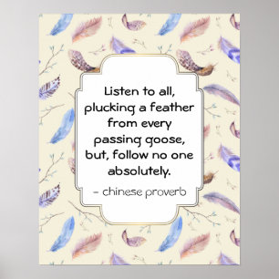 Poster Provérbio chinês inspirador inspirado sábio