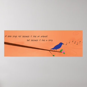 Poster Provérbio chinês - um pássaro canta