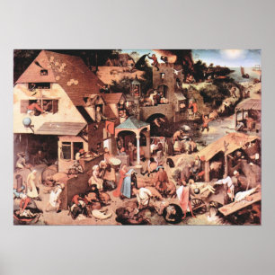 Pôster Provérbio do Dutch de Pieter Bruegel-The