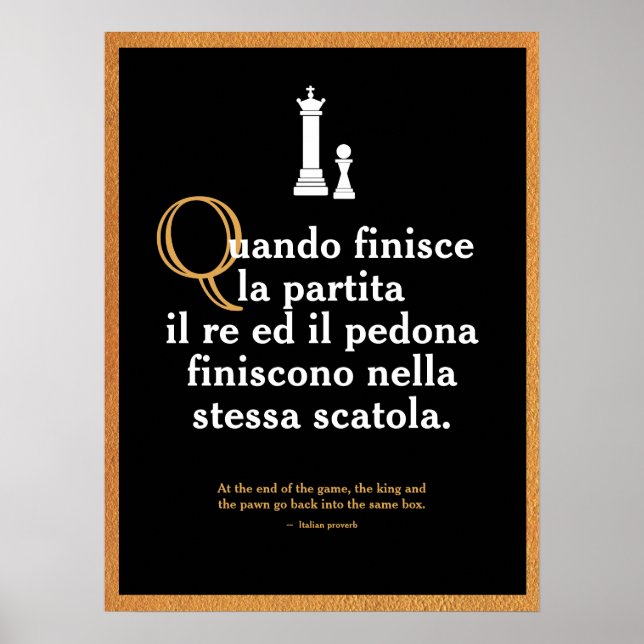 Poster Provérbio italiano (Frente)
