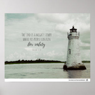 Poster Provérbios 18:10 - Ele é uma torre poderosa.