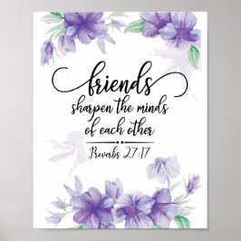 Poster Provérbios 27:17 Amigos afiam as mentes