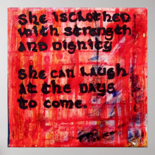 Pôster Provérbios 31:25 - Ela está vestida em força