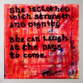 Pôster Provérbios 31:25 - Ela está vestida em força