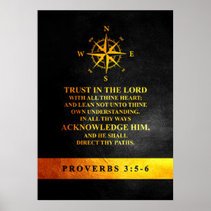 Poster Provérbios 3:5-6 Bíblia Verso