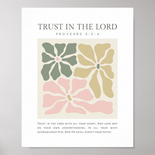 Poster Provérbios 3:5-6 Confie no Senhor (Frente)