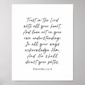Poster Provérbios 3:5-6 Confie no Senhor